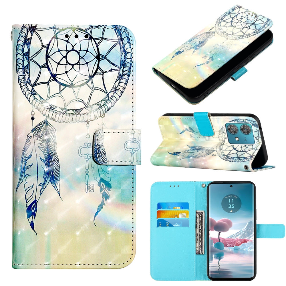 Motorola Edge 40 Neo Leather Flip Phone Case with 3D Painted Design, Card Holder, Wallet & Stand Function - Durable Protection & Easy Access