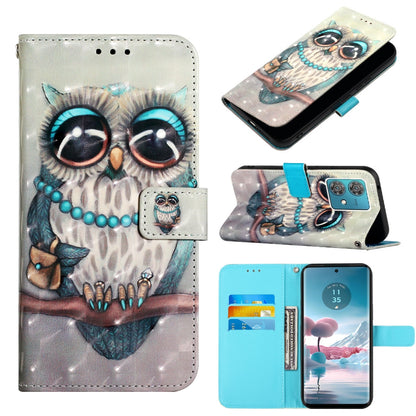 Motorola Edge 40 Neo Leather Flip Phone Case with 3D Painted Design, Card Holder, Wallet & Stand Function - Durable Protection & Easy Access