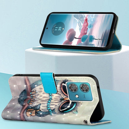 Motorola Edge 40 Neo Leather Flip Phone Case with 3D Painted Design, Card Holder, Wallet & Stand Function - Durable Protection & Easy Access