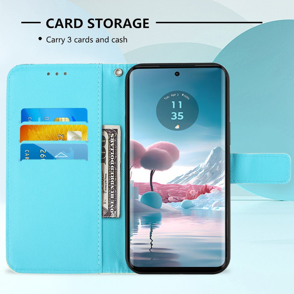 Motorola Edge 40 Neo Leather Flip Phone Case with 3D Painted Design, Card Holder, Wallet & Stand Function - Durable Protection & Easy Access