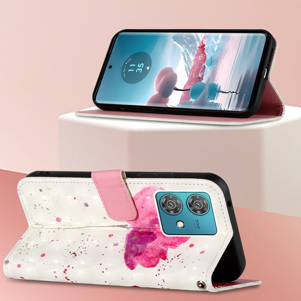 Motorola Edge 40 Neo Leather Flip Phone Case with 3D Painted Design, Card Holder, Wallet & Stand Function - Durable Protection & Easy Access