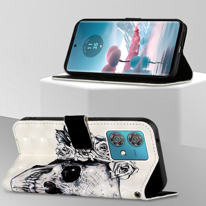 Motorola Edge 40 Neo Leather Flip Phone Case with 3D Painted Design, Card Holder, Wallet & Stand Function - Durable Protection & Easy Access