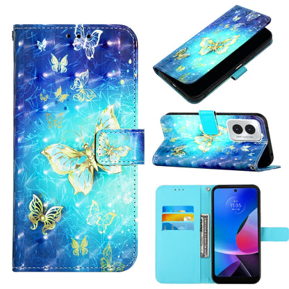 Motorola Moto G Play 4G 2024 Leather Flip Phone Case with 3D Painted Design, Card Holder, Wallet & Stand Function - Durable Protection & Easy Access