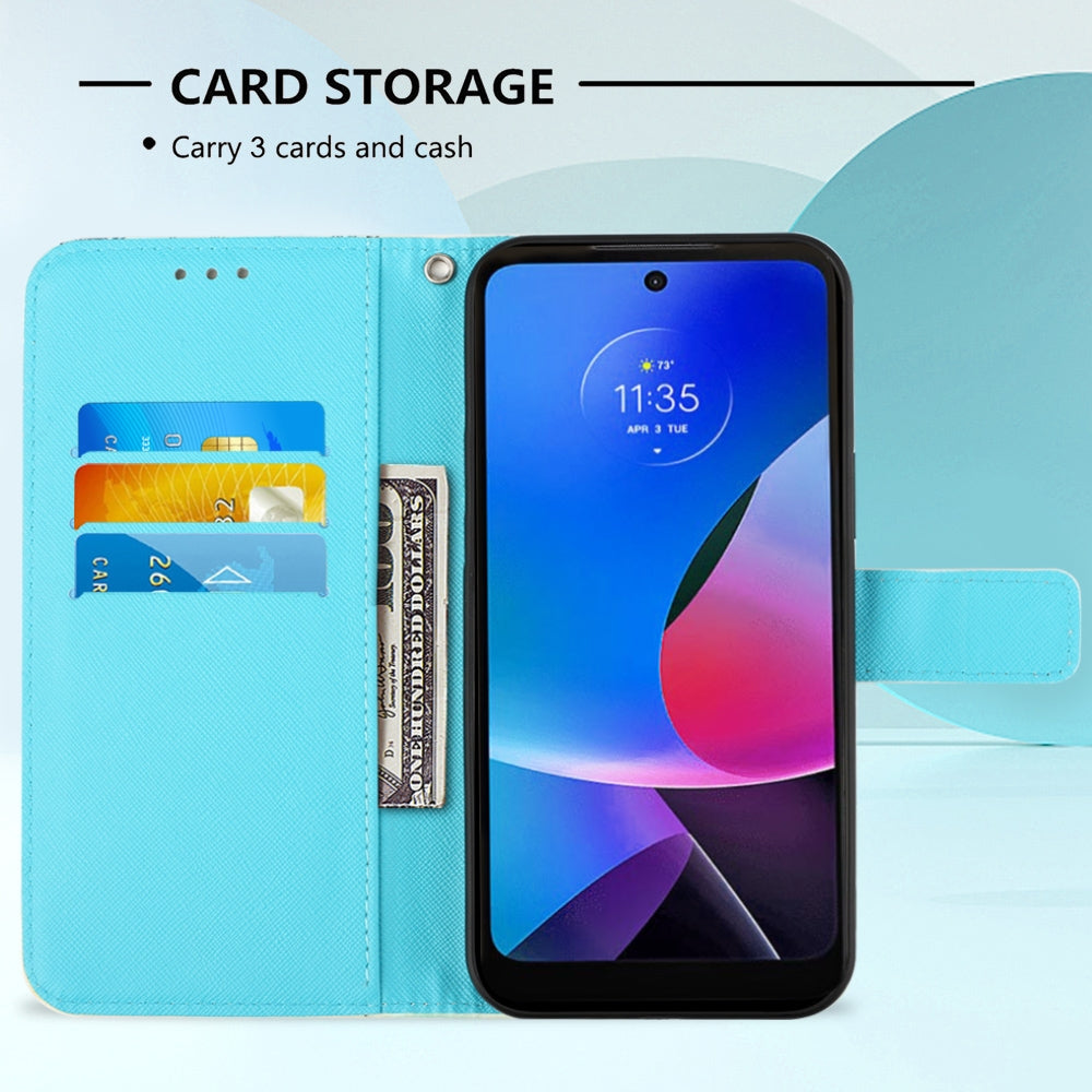 Motorola Moto G Play 4G 2024 Leather Flip Phone Case with 3D Painted Design, Card Holder, Wallet & Stand Function - Durable Protection & Easy Access