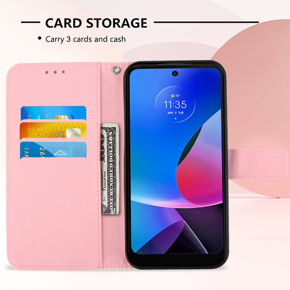 Motorola Moto G Play 4G 2024 Leather Flip Phone Case with 3D Painted Design, Card Holder, Wallet & Stand Function - Durable Protection & Easy Access
