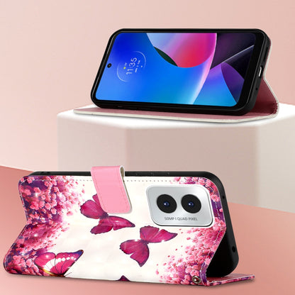 Motorola Moto G Play 4G 2024 Leather Flip Phone Case with 3D Painted Design, Card Holder, Wallet & Stand Function - Durable Protection & Easy Access