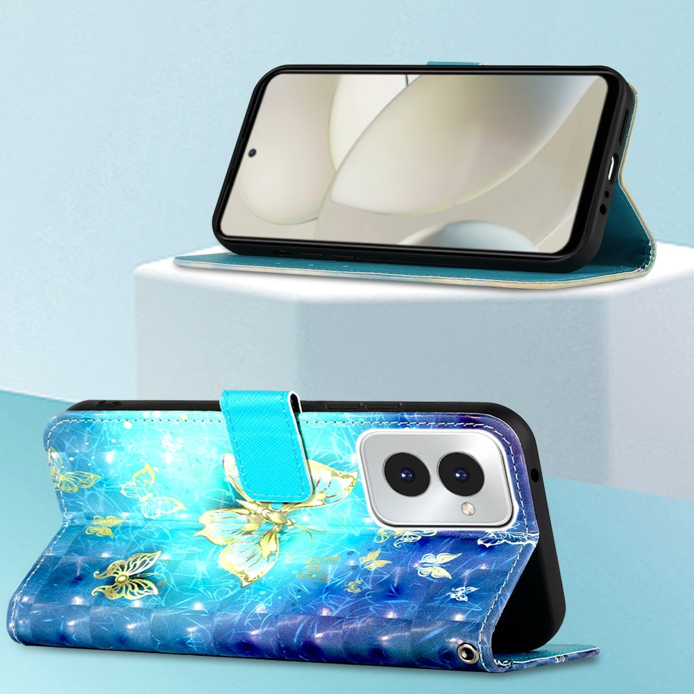Motorola Moto G Power 5G 2024 Leather Flip Phone Case with 3D Painted Design, Card Holder, Wallet & Stand Function - Durable Protection & Easy Access