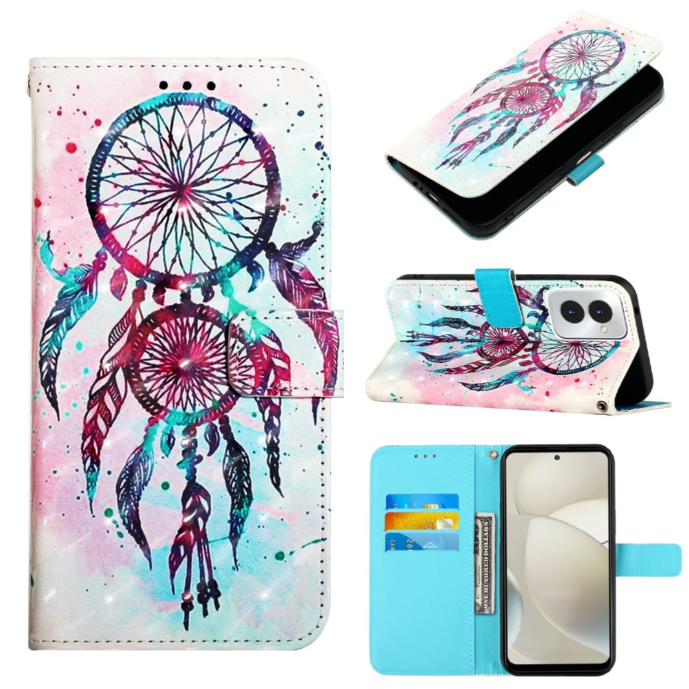 Motorola Moto G Power 5G 2024 Leather Flip Phone Case with 3D Painted Design, Card Holder, Wallet & Stand Function - Durable Protection & Easy Access