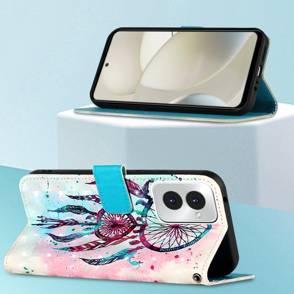 Motorola Moto G Power 5G 2024 Leather Flip Phone Case with 3D Painted Design, Card Holder, Wallet & Stand Function - Durable Protection & Easy Access