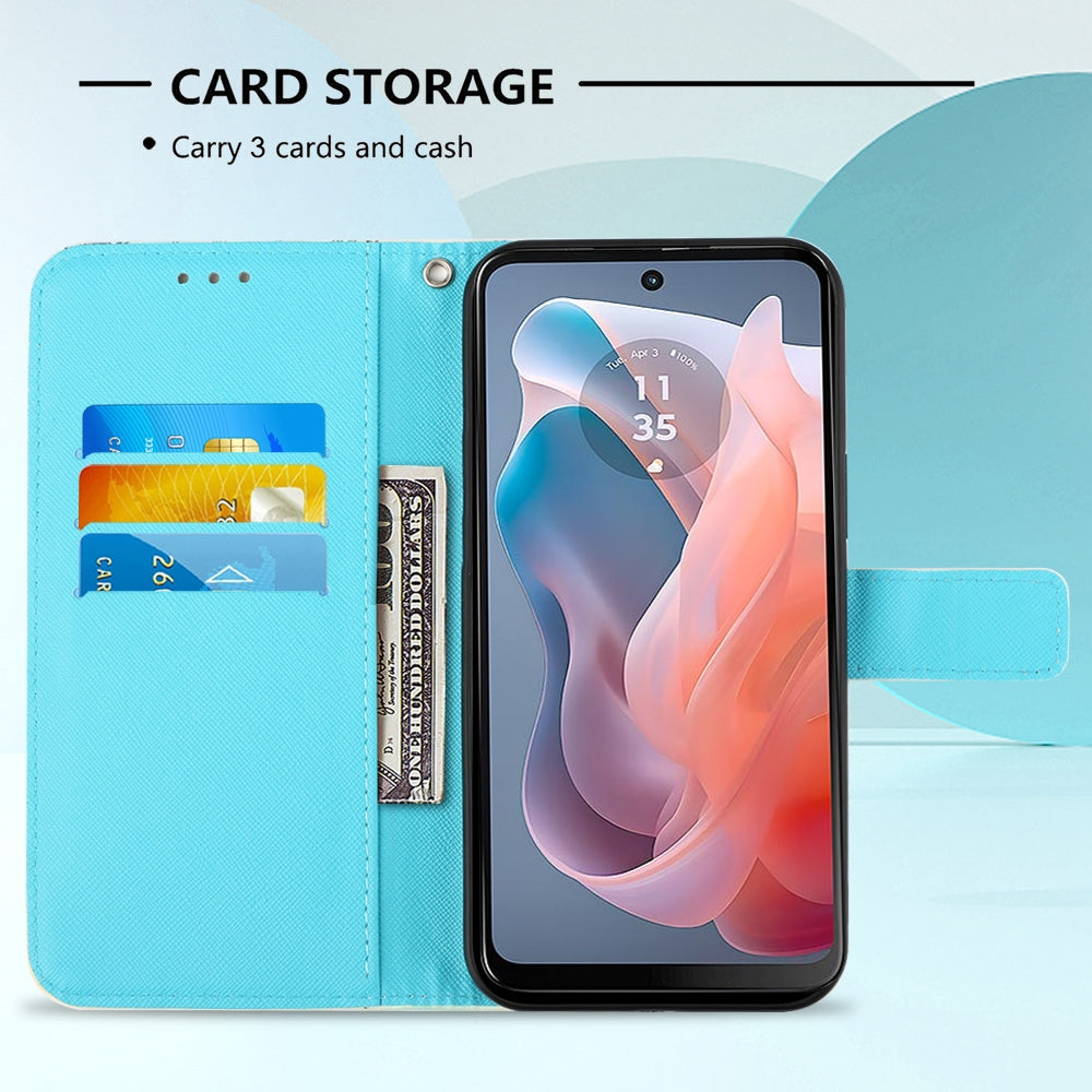 Motorola Moto G Play 5G 2024 Leather Flip Phone Case with 3D Painted Design, Card Holder, Wallet & Stand Function - Durable Protection & Easy Access