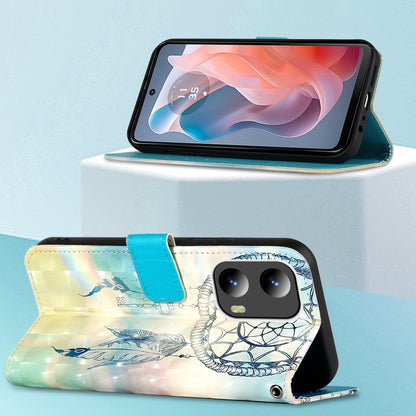 Motorola Moto G Play 5G 2024 Leather Flip Phone Case with 3D Painted Design, Card Holder, Wallet & Stand Function - Durable Protection & Easy Access