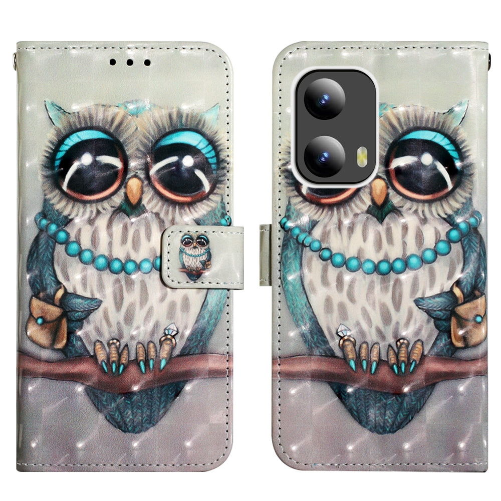 Motorola Moto G Play 5G 2024 Leather Flip Phone Case with 3D Painted Design, Card Holder, Wallet & Stand Function - Durable Protection & Easy Access