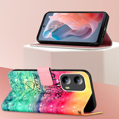 Motorola Moto G Play 5G 2024 Leather Flip Phone Case with 3D Painted Design, Card Holder, Wallet & Stand Function - Durable Protection & Easy Access