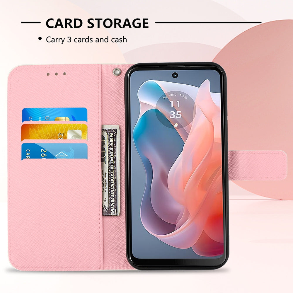 Motorola Moto G Play 5G 2024 Leather Flip Phone Case with 3D Painted Design, Card Holder, Wallet & Stand Function - Durable Protection & Easy Access