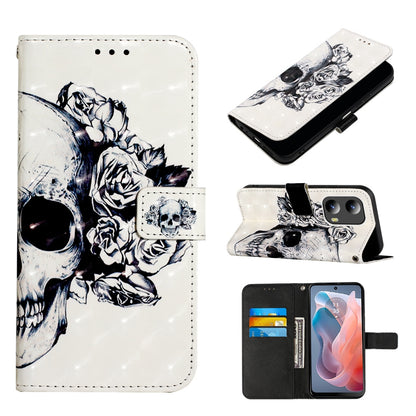 Motorola Moto G Play 5G 2024 Leather Flip Phone Case with 3D Painted Design, Card Holder, Wallet & Stand Function - Durable Protection & Easy Access