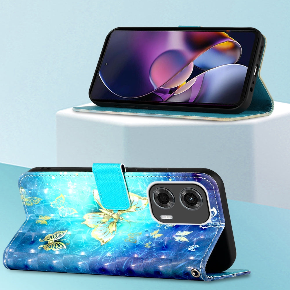 Motorola Moto G Stylus 5G 2024 Leather Flip Phone Case with 3D Painted Design, Card Holder, Wallet & Stand Function - Durable Protection & Easy Access