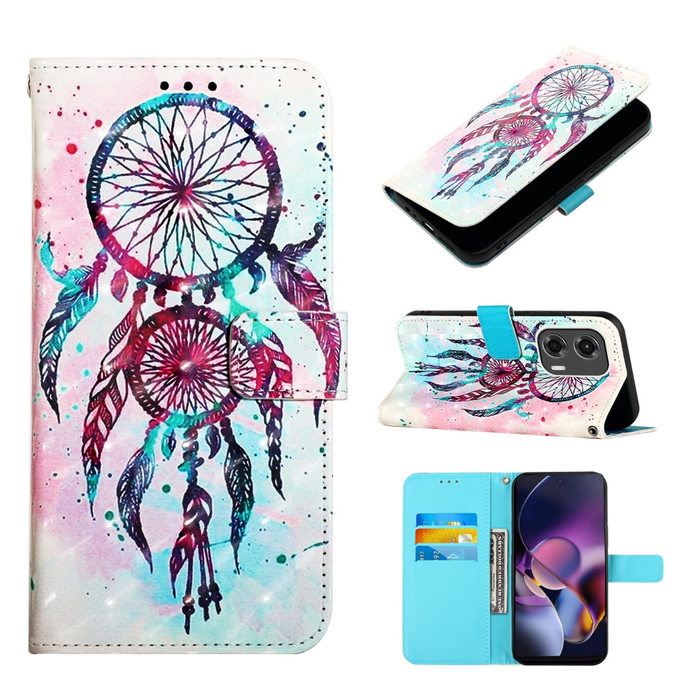 Motorola Moto G Stylus 5G 2024 Leather Flip Phone Case with 3D Painted Design, Card Holder, Wallet & Stand Function - Durable Protection & Easy Access