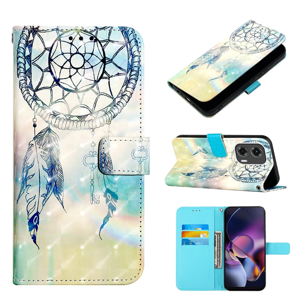 Motorola Moto G Stylus 5G 2024 Leather Flip Phone Case with 3D Painted Design, Card Holder, Wallet & Stand Function - Durable Protection & Easy Access
