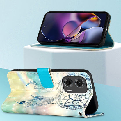 Motorola Moto G Stylus 5G 2024 Leather Flip Phone Case with 3D Painted Design, Card Holder, Wallet & Stand Function - Durable Protection & Easy Access