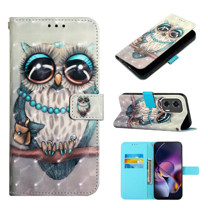 Motorola Moto G Stylus 5G 2024 Leather Flip Phone Case with 3D Painted Design, Card Holder, Wallet & Stand Function - Durable Protection & Easy Access