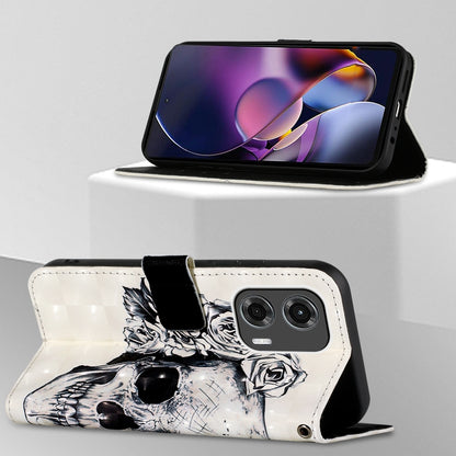 Motorola Moto G Stylus 5G 2024 Leather Flip Phone Case with 3D Painted Design, Card Holder, Wallet & Stand Function - Durable Protection & Easy Access