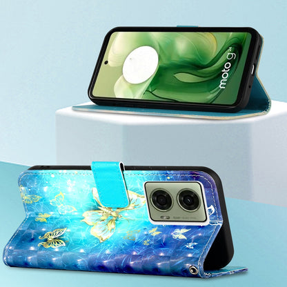 Motorola Moto G04 4G Leather Flip Phone Case with 3D Painted Design, Card Holder, Wallet & Stand Function - Durable Protection & Easy Access