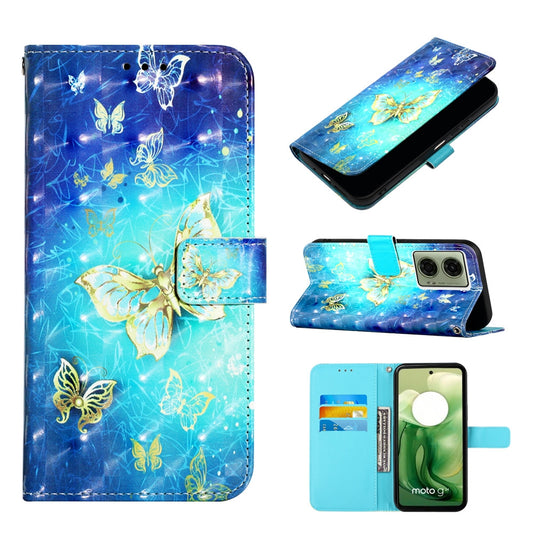 Motorola Moto G24 4G Leather Flip Phone Case with 3D Painted Design, Card Holder, Wallet & Stand Function - Durable Protection & Easy Access