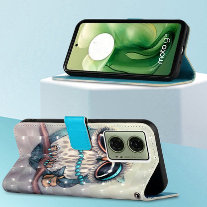 Motorola Moto G04 4G Leather Flip Phone Case with 3D Painted Design, Card Holder, Wallet & Stand Function - Durable Protection & Easy Access