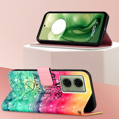 Motorola Moto G04 4G Leather Flip Phone Case with 3D Painted Design, Card Holder, Wallet & Stand Function - Durable Protection & Easy Access