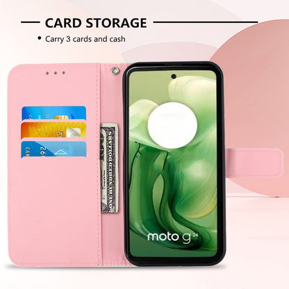 Motorola Moto G24 4G Leather Flip Phone Case with 3D Painted Design, Card Holder, Wallet & Stand Function - Durable Protection & Easy Access