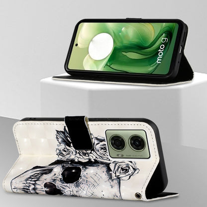 Motorola Moto G04 4G Leather Flip Phone Case with 3D Painted Design, Card Holder, Wallet & Stand Function - Durable Protection & Easy Access