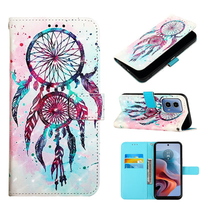 Motorola Moto G34 Leather Flip Phone Case with 3D Painted Design, Card Holder, Wallet & Stand Function - Durable Protection & Easy Access