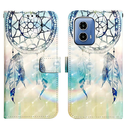 Motorola Moto G34 Leather Flip Phone Case with 3D Painted Design, Card Holder, Wallet & Stand Function - Durable Protection & Easy Access