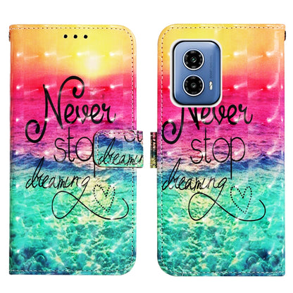 Motorola Moto G34 Leather Flip Phone Case with 3D Painted Design, Card Holder, Wallet & Stand Function - Durable Protection & Easy Access