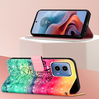 Motorola Moto G34 Leather Flip Phone Case with 3D Painted Design, Card Holder, Wallet & Stand Function - Durable Protection & Easy Access