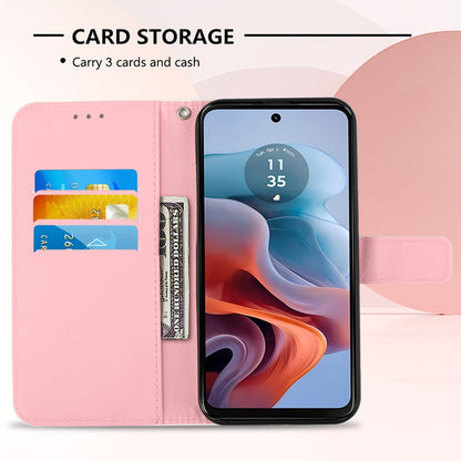 Motorola Moto G34 Leather Flip Phone Case with 3D Painted Design, Card Holder, Wallet & Stand Function - Durable Protection & Easy Access