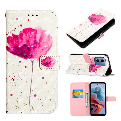 Motorola Moto G34 Leather Flip Phone Case with 3D Painted Design, Card Holder, Wallet & Stand Function - Durable Protection & Easy Access