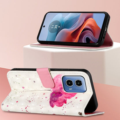 Motorola Moto G34 Leather Flip Phone Case with 3D Painted Design, Card Holder, Wallet & Stand Function - Durable Protection & Easy Access