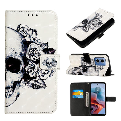 Motorola Moto G34 Leather Flip Phone Case with 3D Painted Design, Card Holder, Wallet & Stand Function - Durable Protection & Easy Access