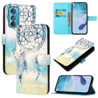 Motorola Edge 30 Leather Flip Phone Case with 3D Painted Design, Card Holder, Wallet & Stand Function - Durable Protection & Easy Access