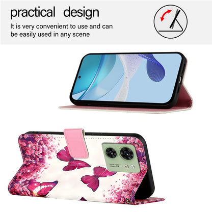 Motorola Edge 2023 US Leather Flip Phone Case with 3D Painted Design, Card Holder, Wallet & Stand Function - Durable Protection & Easy Access