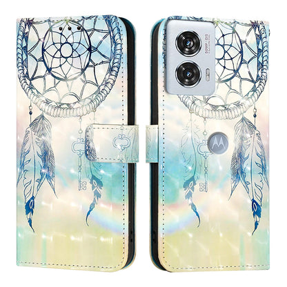 Motorola Edge 50 Fusion Leather Flip Phone Case with 3D Painted Design, Card Holder, Wallet & Stand Function - Durable Protection & Easy Access