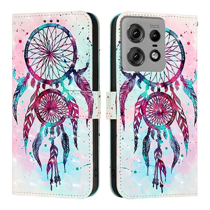 Motorola Edge 50 Pro Leather Flip Phone Case with 3D Painted Design, Card Holder, Wallet & Stand Function - Durable Protection & Easy Access