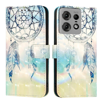 Motorola Edge 50 Pro Leather Flip Phone Case with 3D Painted Design, Card Holder, Wallet & Stand Function - Durable Protection & Easy Access