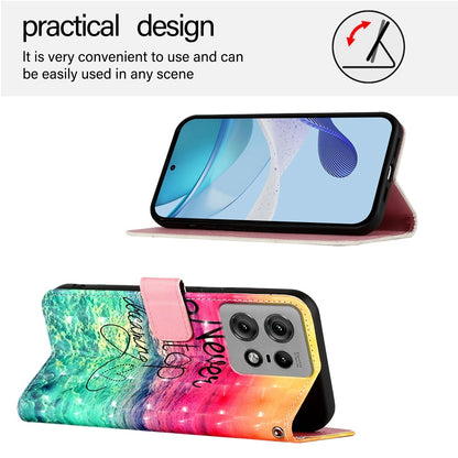 Motorola Edge 50 Pro Leather Flip Phone Case with 3D Painted Design, Card Holder, Wallet & Stand Function - Durable Protection & Easy Access