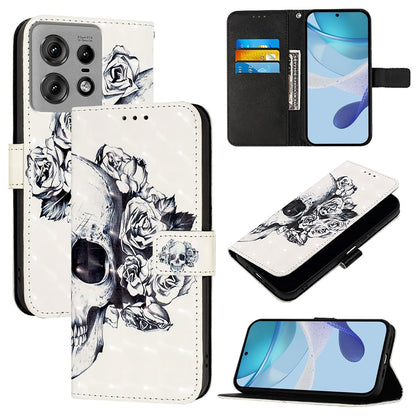 Motorola Edge 50 Pro Leather Flip Phone Case with 3D Painted Design, Card Holder, Wallet & Stand Function - Durable Protection & Easy Access