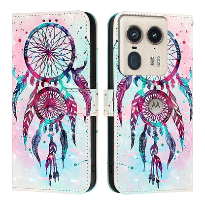 Motorola Edge 50 Ultra Leather Flip Phone Case with 3D Painted Design, Card Holder, Wallet & Stand Function - Durable Protection & Easy Access