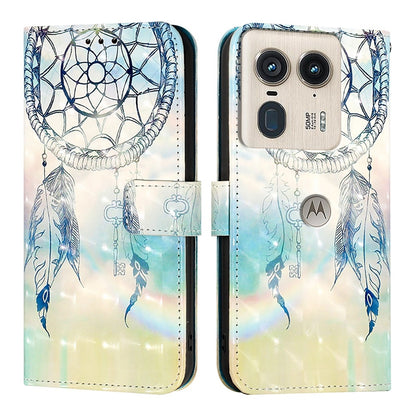 Motorola Edge 50 Ultra Leather Flip Phone Case with 3D Painted Design, Card Holder, Wallet & Stand Function - Durable Protection & Easy Access