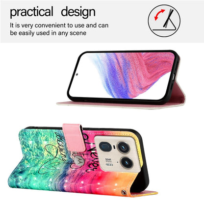 Motorola Edge 50 Ultra Leather Flip Phone Case with 3D Painted Design, Card Holder, Wallet & Stand Function - Durable Protection & Easy Access