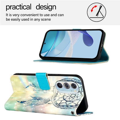 Motorola Edge X30 Leather Flip Phone Case with 3D Painted Design, Card Holder, Wallet & Stand Function - Durable Protection & Easy Access